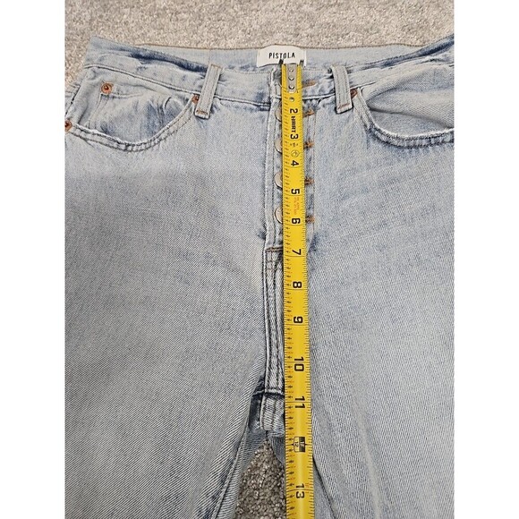 Pistola Charlie High-Rise Straight Distressed Button Fly Jeans Light Wash Sz 26 - Picture 7 of 10